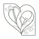 heart initials  T tattoo design idea