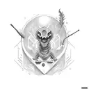 wizard smoking weed tattoo design idea