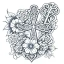 ankh on flower bed tattoo design idea
