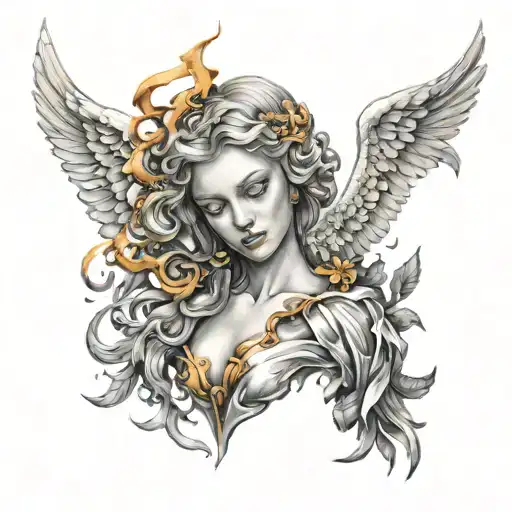 seraphim angel tattoo design idea