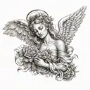 seraphim angel tattoo design idea