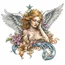 seraphim angel tattoo design idea