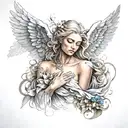 seraphim angel tattoo design idea