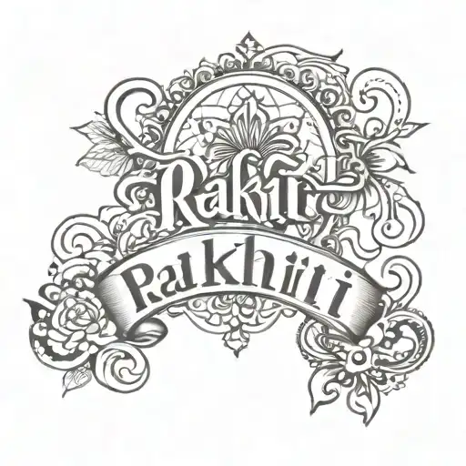Rakhi and Ankit name tattoo design combining elements of philosophy tattoo design idea