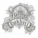 Rakhi and Ankit name tattoo design combining elements of philosophy tattoo design idea
