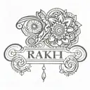 Rakhi and Ankit name tattoo design combining elements of philosophy tattoo design idea