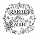 Rakhi and Ankit name tattoo design combining elements of philosophy tattoo design idea