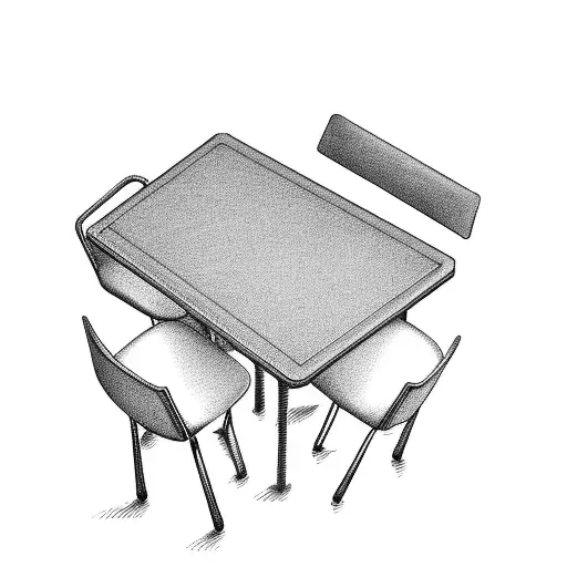 Bar table with 5 chairs tattoo design idea