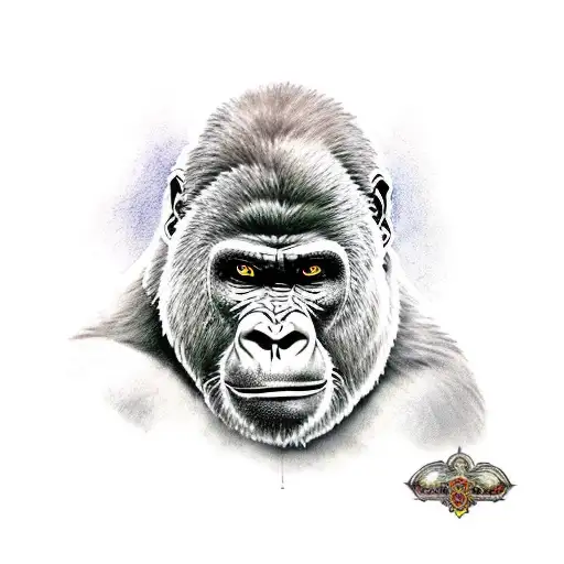 warrior gorilla  tattoo design idea