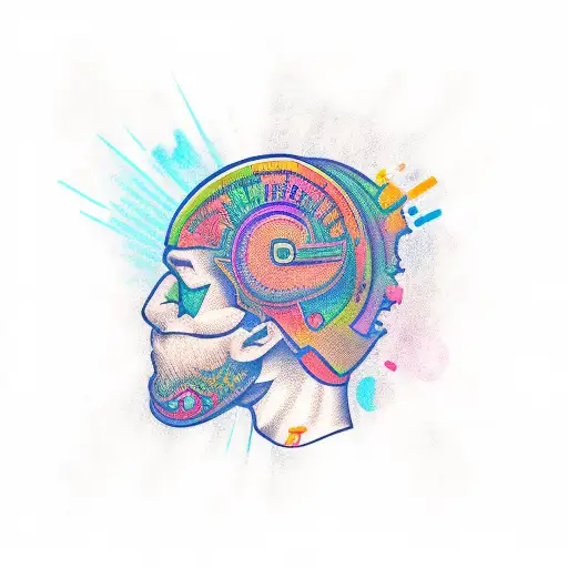 blessed text back of the head  tattoo design idea