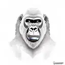 warrior gorilla  tattoo design idea