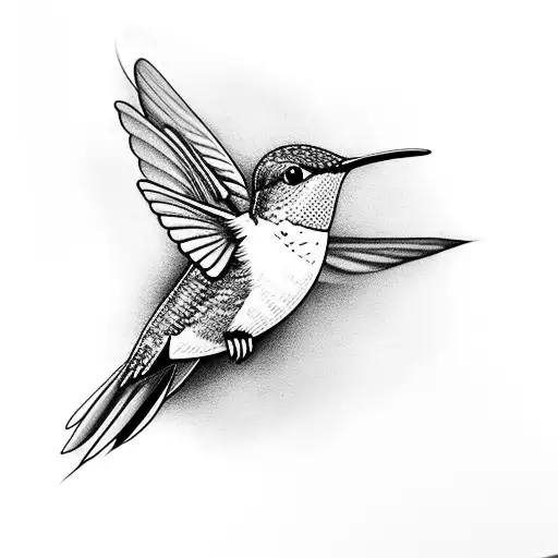 Black and Grey "Hummingbird" Tattoo Idea - BlackInk AI