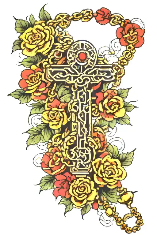 rosary tattoo design idea