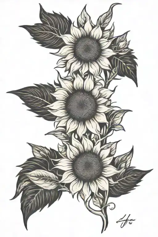 sunflower tattoo design idea