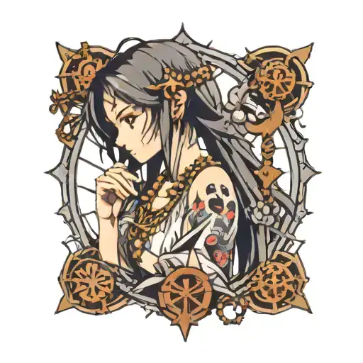 rosary tattoo design idea