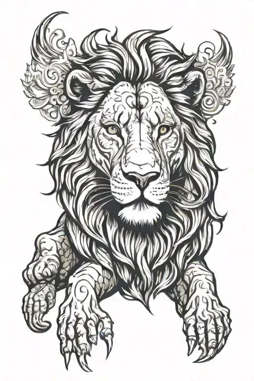 lion tattoo design idea