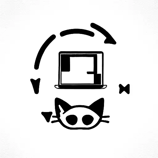 Cat, Computer, Software, Hacker, Programming, Code, Futuristic, Cyborg tattoo design idea