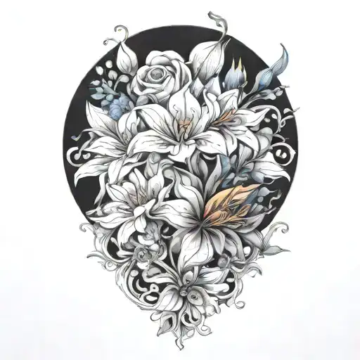 floral tattoo design idea
