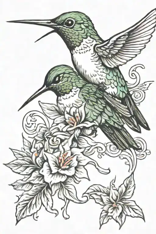 hummingbird tattoo design idea