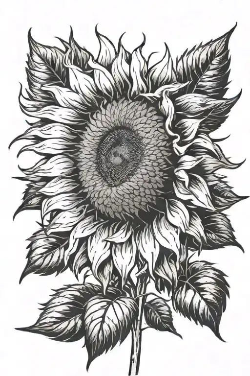 sunflower tattoo design idea