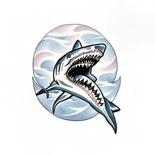 Premium Vector  Hand drawn illustration of traditional shark tattoo outline