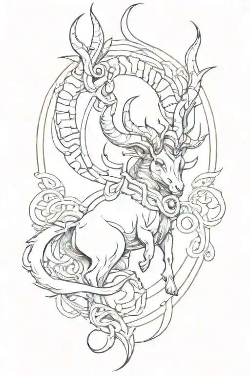 capricorn tattoo design idea