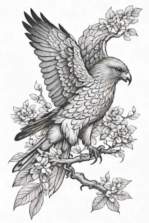 hawk tattoo design idea