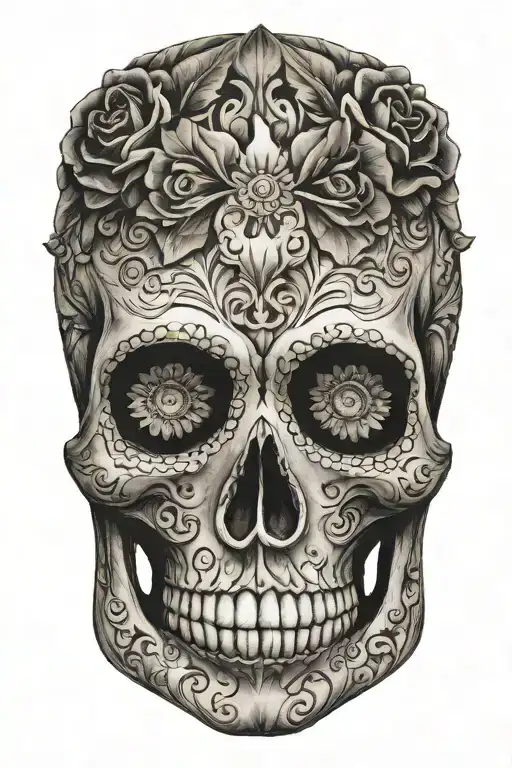 sugar-skull tattoo design idea