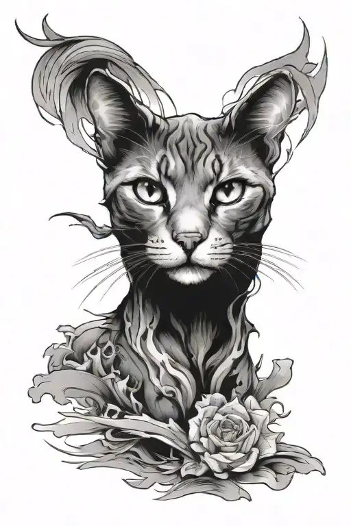cat tattoo design idea
