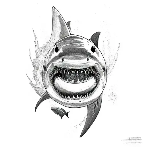 Decorative Tribal Hammerhead Shark Tattoo Illustration Shark Tattoo  Decoration Card Stock Vector by ©Ksyshakiss 626510822