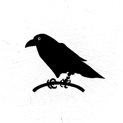 Crow on Viking Hammer tattoo design idea