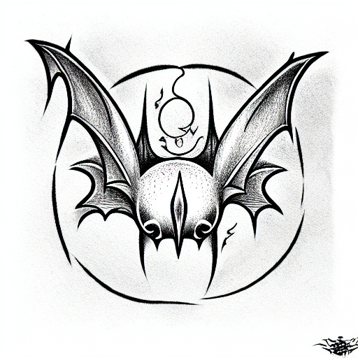 How to draw a bat tattoo design on paper - bat tattoo - YouTube