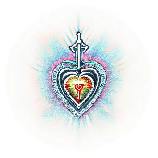 Sacred Heart tattoo design idea