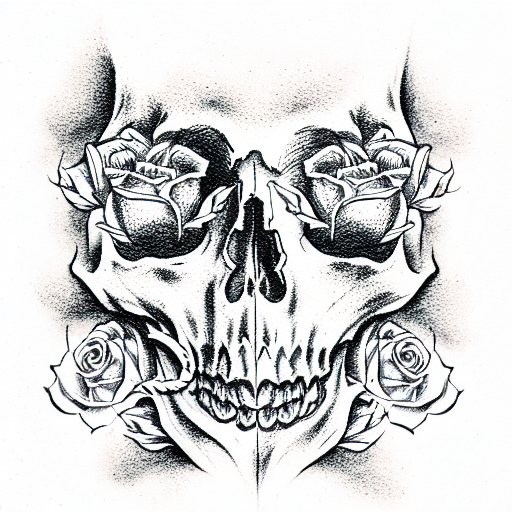 Skull and Rose Pencil Drawing 1 Art Print by Matthew Hack  Pixels
