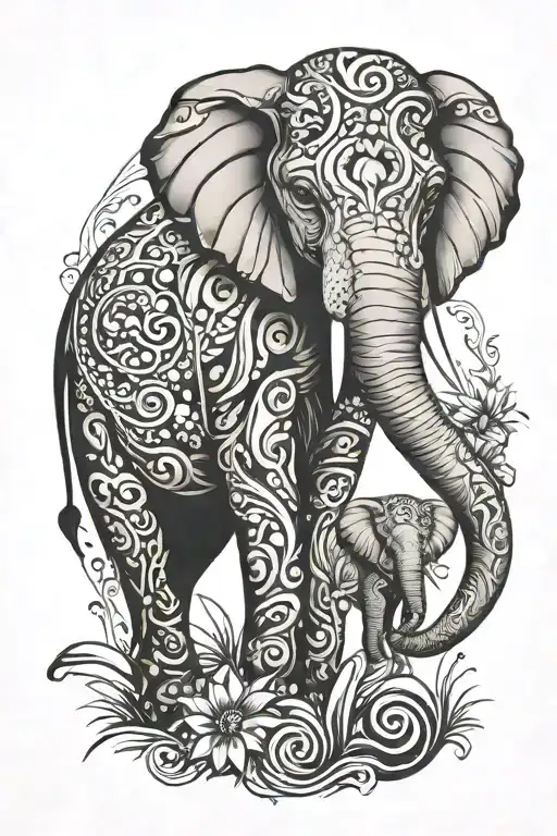 elephant tattoo design idea