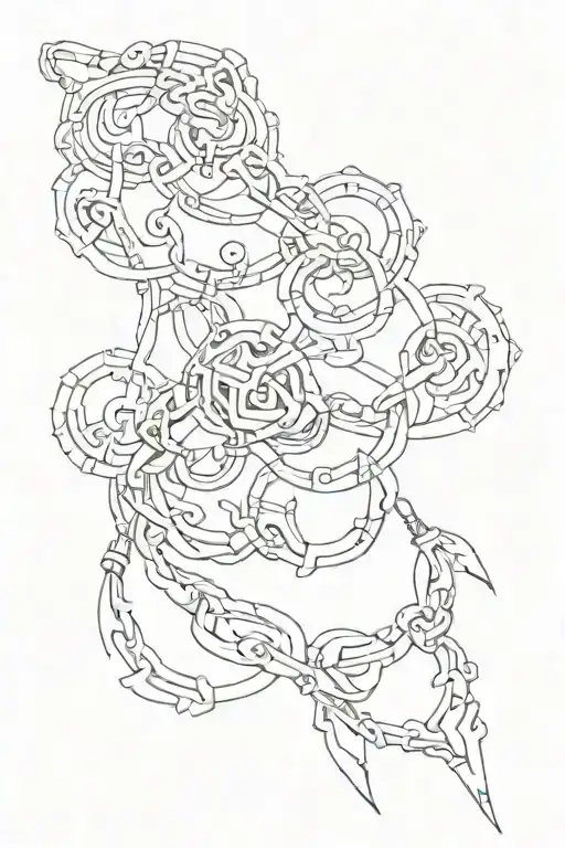 necklace tattoo design idea