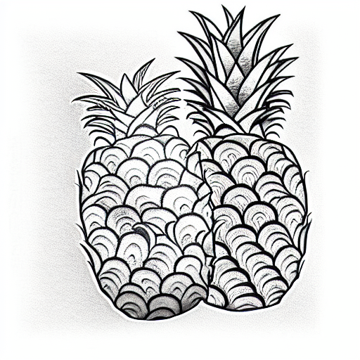 Matching pineapple tattoo for couple