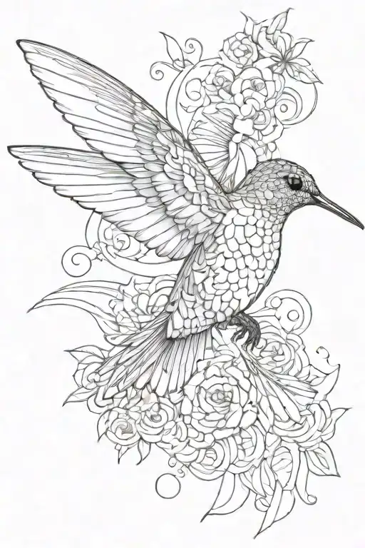 hummingbird tattoo design idea