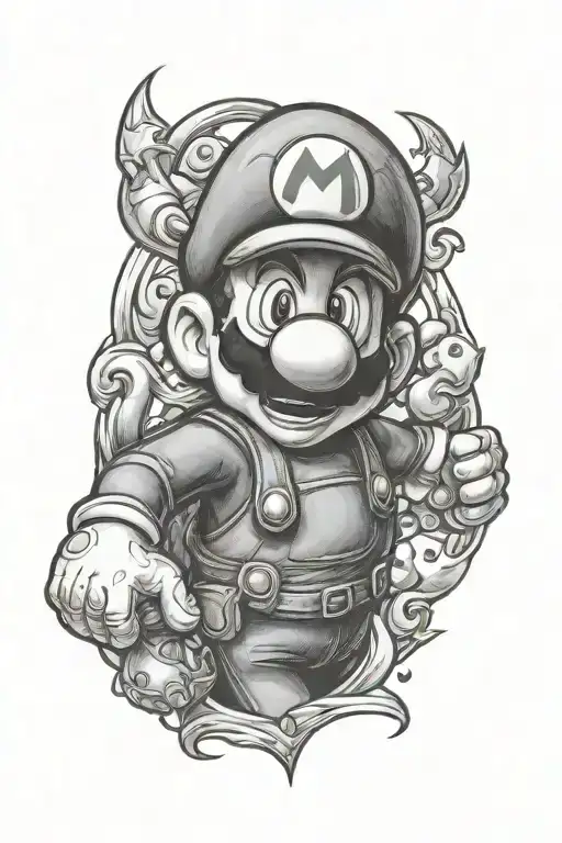 mario tattoo design idea
