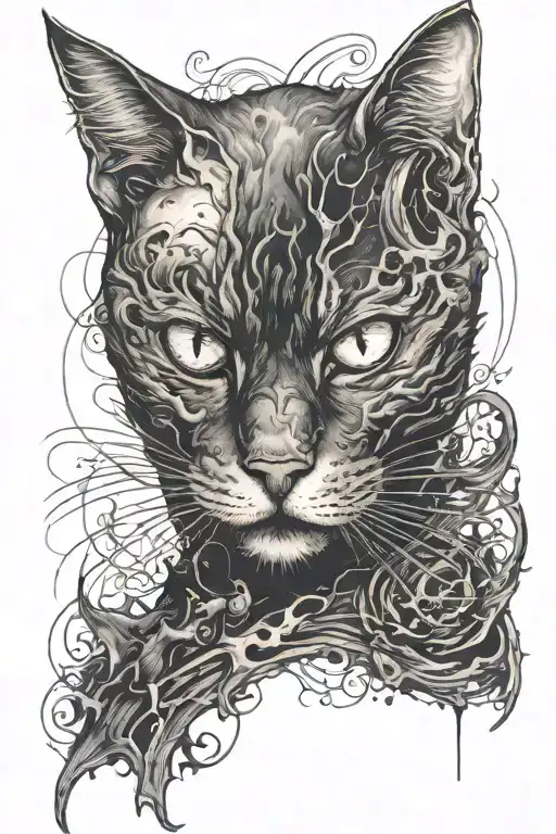 cat tattoo design idea
