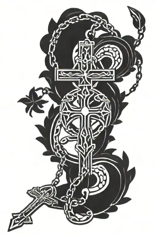 rosary tattoo design idea