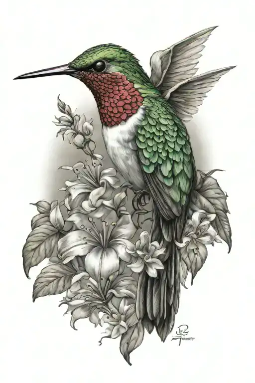 hummingbird tattoo design idea