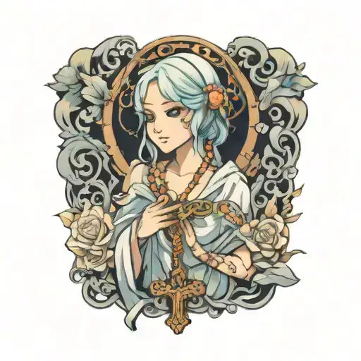 rosary tattoo design idea