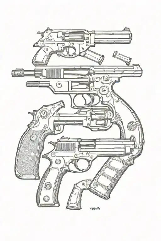 gun tattoo design idea