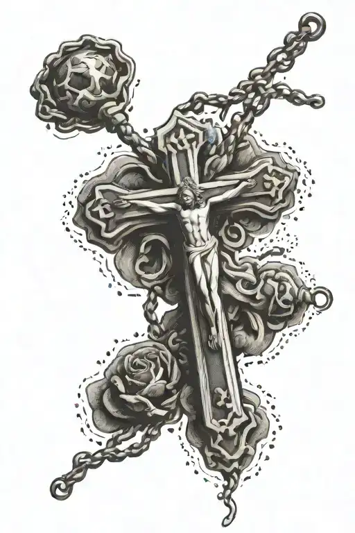 rosary tattoo design idea