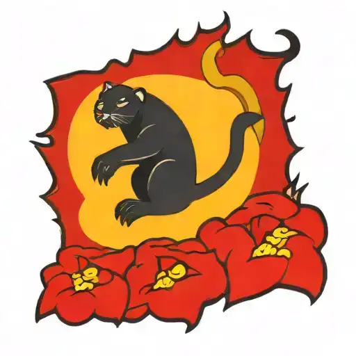 American Traditional Panther Tattoo tattoo design idea