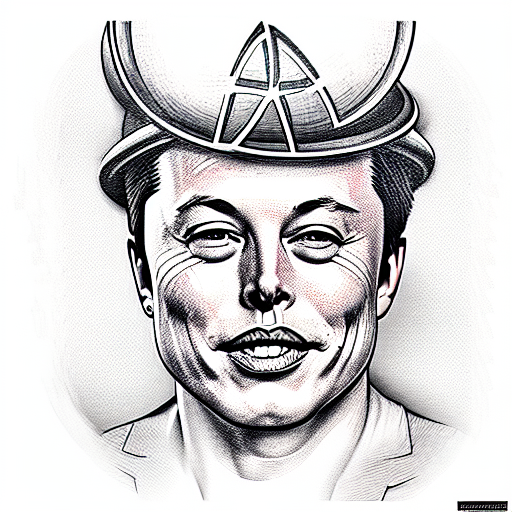 Elon Musk with face tattoos tattoo design idea