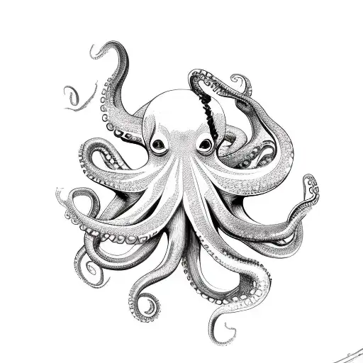 amazing floral tattoo stencil of a cartoon octopus  Stable Diffusion   OpenArt