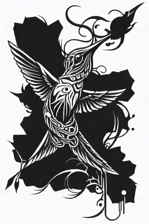 hummingbird tattoo design idea