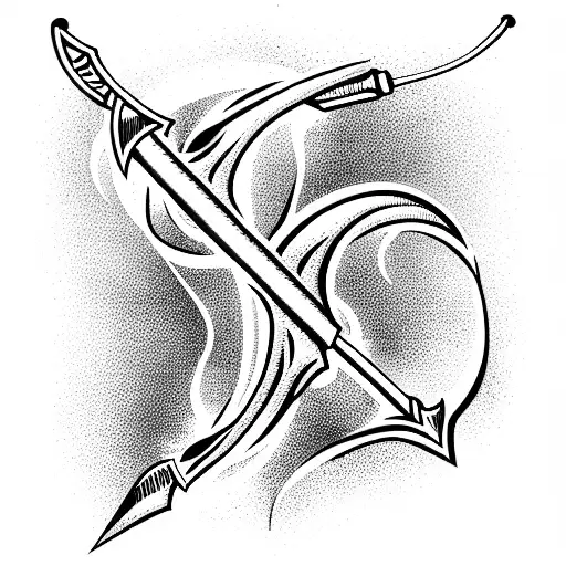 Sagittarius Bow and Arrow tattoo design idea